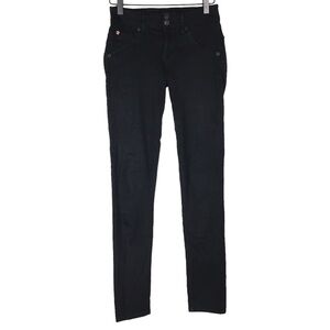 HUDSON Jeans Collin Skinny Slim Fit Flap Pockets Black Stretch Denim Size 24